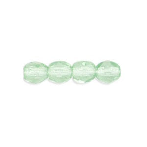 Perle facettes de Bohème Peridot 4mm - Trou : 0.8mm (50)