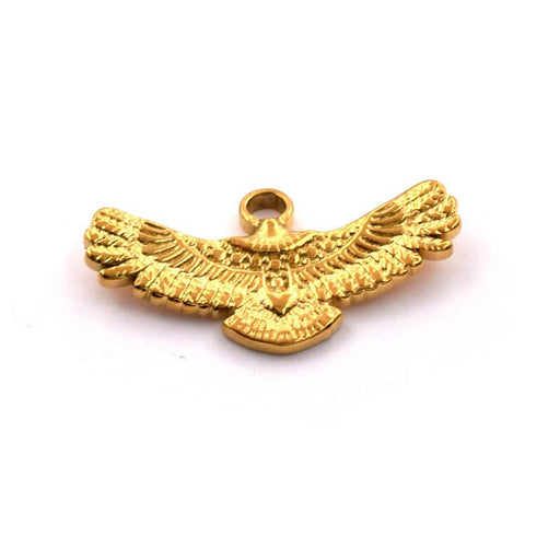 Pendentif oiseau aigle volant acier inoxydable doré 13x25.5mm (1)