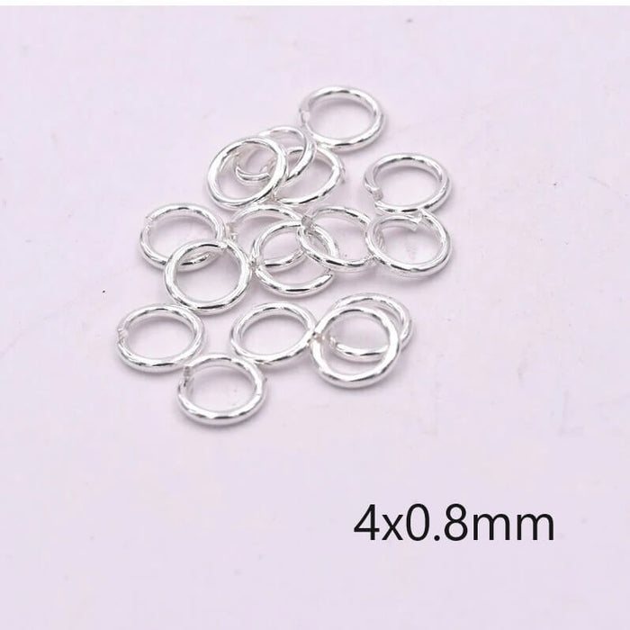 Anneau de jonction en acier inoxydable argent 4x0.8mm (10)