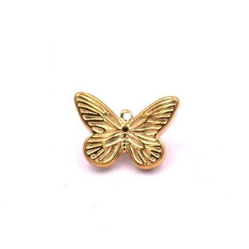 Pendentif papillon en acier inoxydable doré 10.5x15mm -Trou: 0.8mm (1)