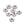 Grossiste en Perle heishi rondelle séparateur perlée fleur acier 4x1.2mm - Trou:1mm (20)