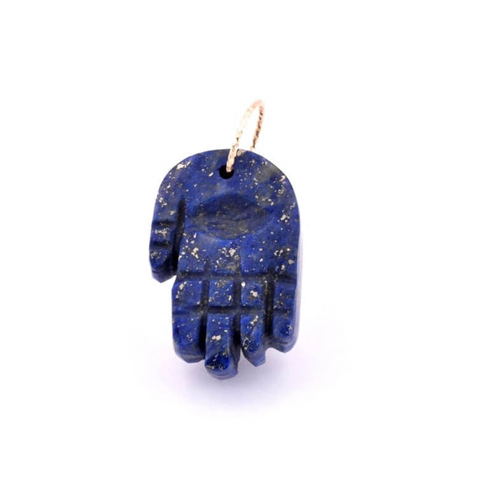 Pendentif main de Fatma Lapis Lazuli anneau gold filled 21x15x5mm (1)