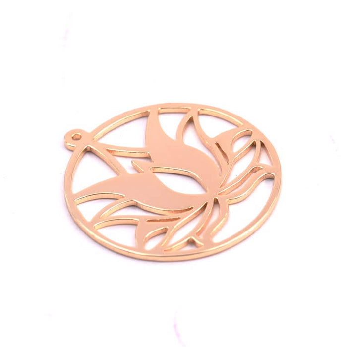 Pendentif lotus doré 27x25mm - Trou: 1mm (1)