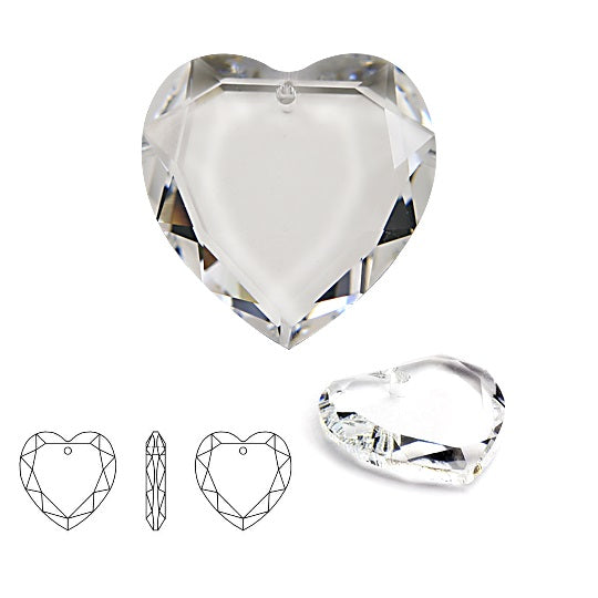 Pendentif coeur 6225 Flat Heart Crystal - 28mm (1)