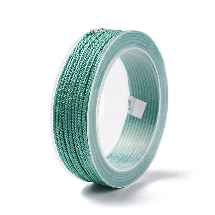 Cordon nylon soyeux tressé vert 1.5mm - Bobine 20m (1)