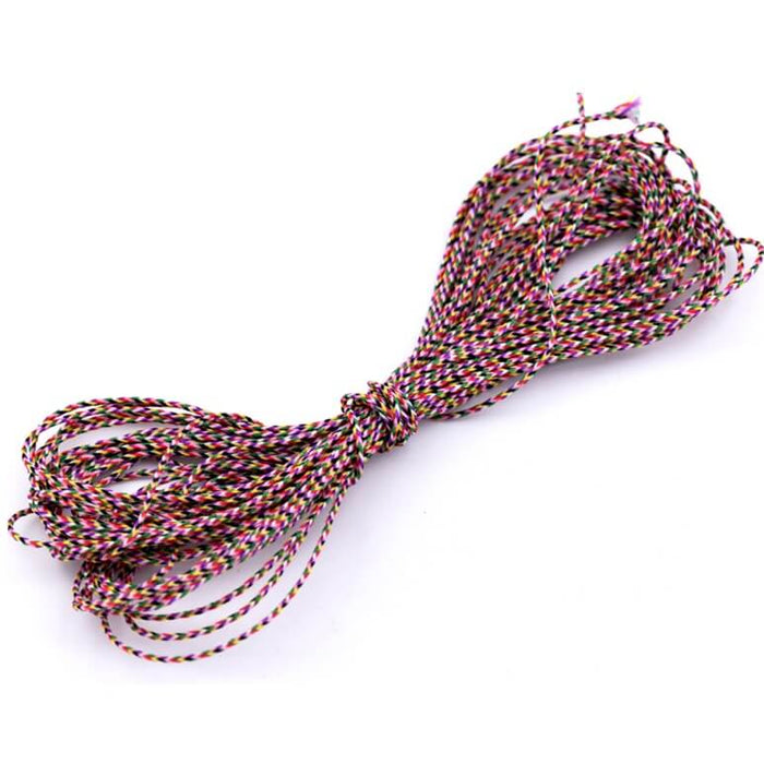 Cordon nylon tressé multicolore - 0.4mm (5m)