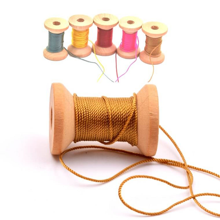 Cordon en polyester soyeux torsadé doré bronze 1mm (5m)