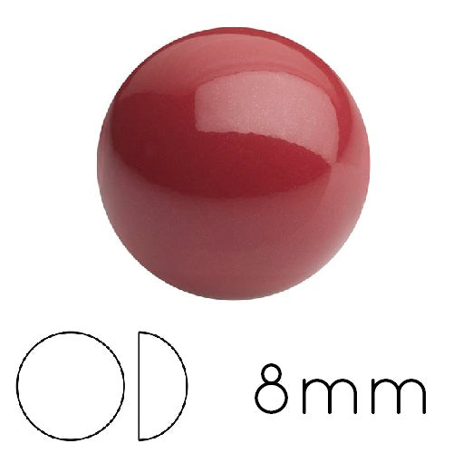 Achat Cabochon laqué rond Preciosa Cranberry 8mm (4)