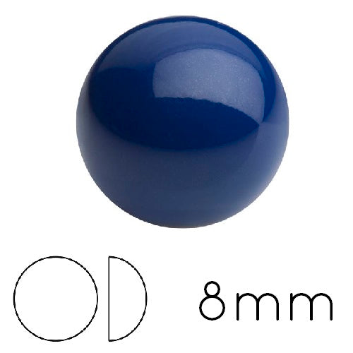 Cabochon laqué rond Preciosa Navy Blue 8mm (4)