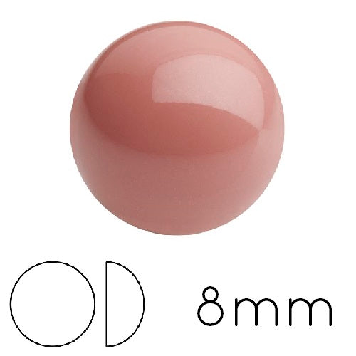 Achat Cabochon laqué rond Preciosa Salmon Rose 8mm (4)