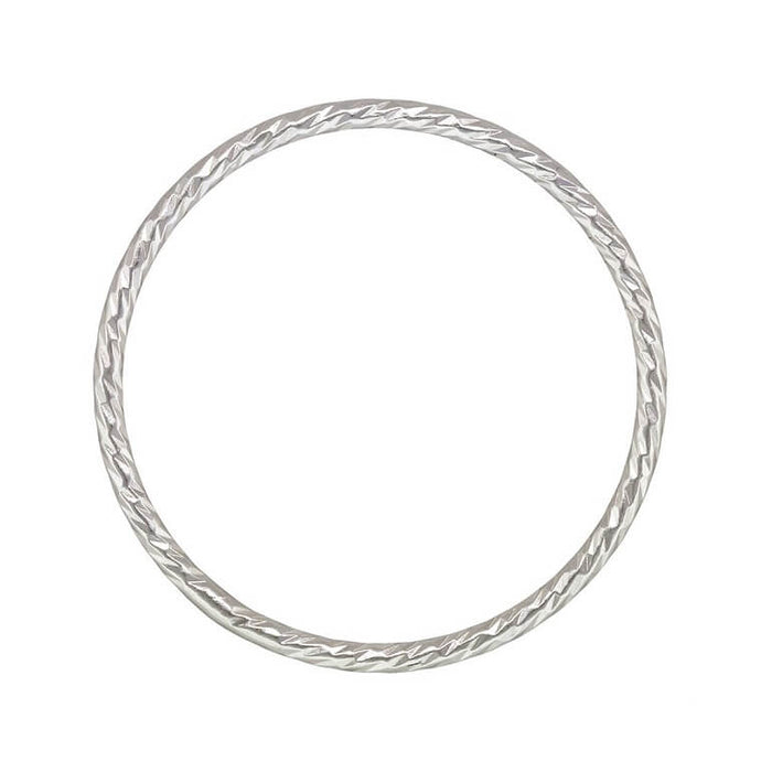 Anneau bague connecteur fermé strié argent 925 - 20mm - épaisseur 1mm (1)