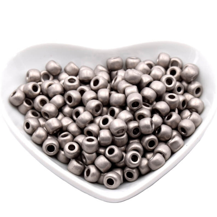 cc566 - perles de rocaille Toho 3/0 Metallic Frosted Antique Silver (10g)
