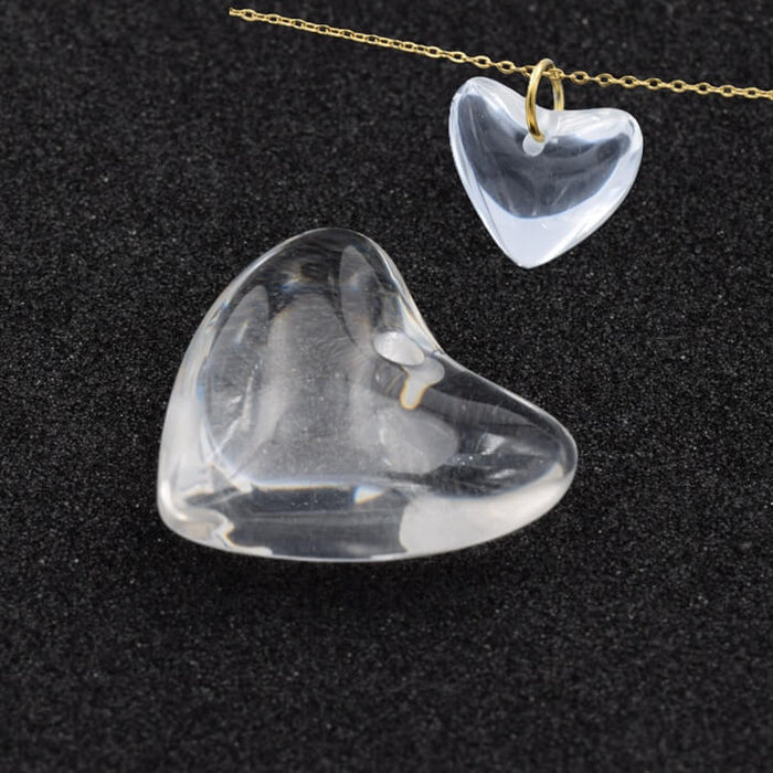 Pendentif résine coeur transparent 18x20mm - Trou : 1.2mm (1)