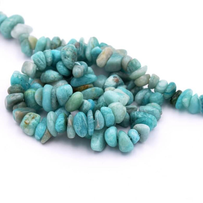 Perle chips arrondi amazonite 5-14x4-10mm - Trou: 1mm (1fil-38cm)