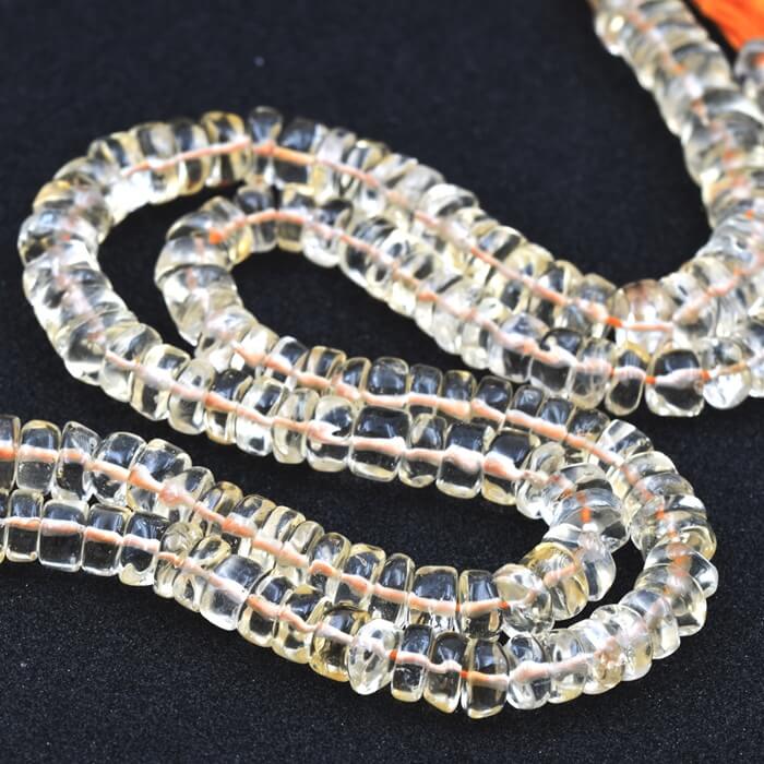 Perle rondelle heishi citrine 7x2-4mm (1 Fil-34cm)