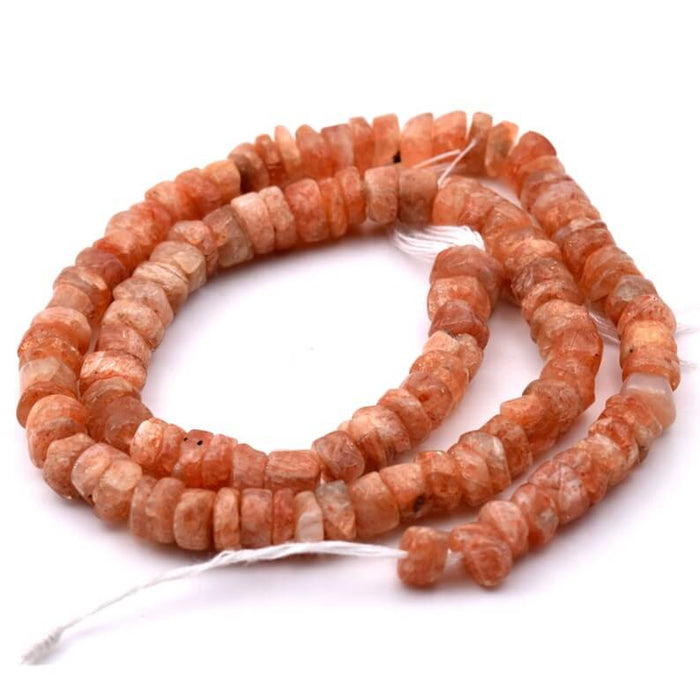 Perle heishi pierre de soleil 5-6x2.5-4.5mm Trou: 0.5mm (1fil-34cm)