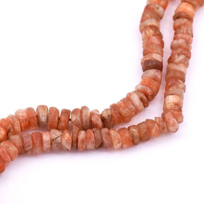Heishi perle rondelle en Pierre de Soleil 5-6x2-4mm (1 Fil-35cm)