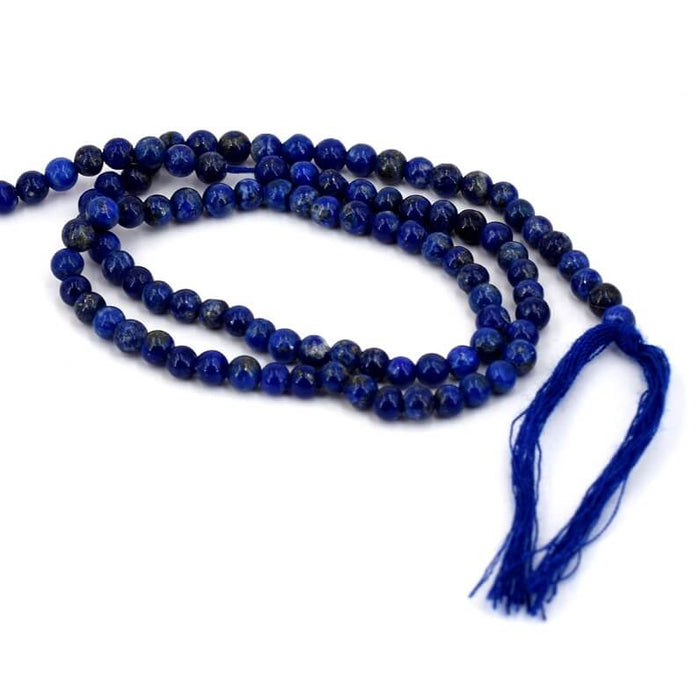 Perle ronde Lapis Lazuli 4mm - trou 0.7mm - 95 perles (1 Fil-34cm)