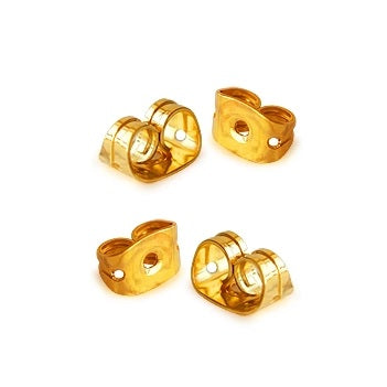 Achat Poussoirs pour clou d&#39;oreilles acier inoxydable doré - 6mm (4)