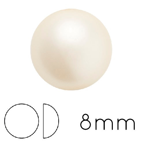 Cabochon nacré rond Preciosa Cream 8mm (4)