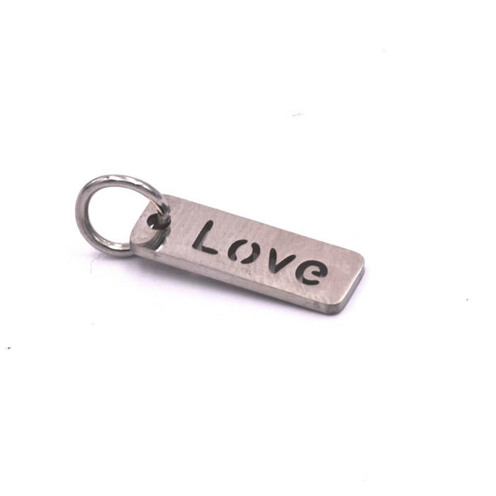 Pendentif Rectangle Acier Inoxydable Love - 17x6mm (1)