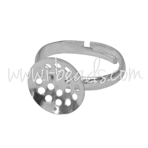 Bague ajustable grille 12mm laiton finition argent (1)