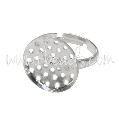 Bague ajustable grille 16mm laiton finition argent (1)