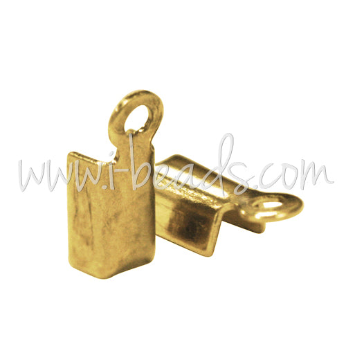 Pinces lacet métal finition doré 4x5mm (10)
