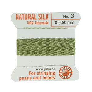 Fil de soie naturelle vert 0.50mm (1)