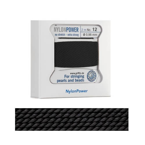 Fil de Nylon Noir 0.98mm par 2m avec aiguille (1)