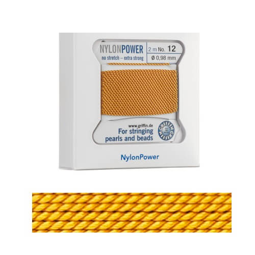 Fil de Nylon Jaune Foncé 0.98mm par 2m avec aiguille (1)