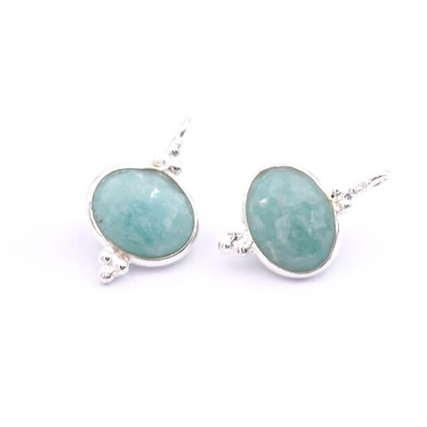 Pendentif Ovale Amazonite Argent 925 - 9x6mm (1)