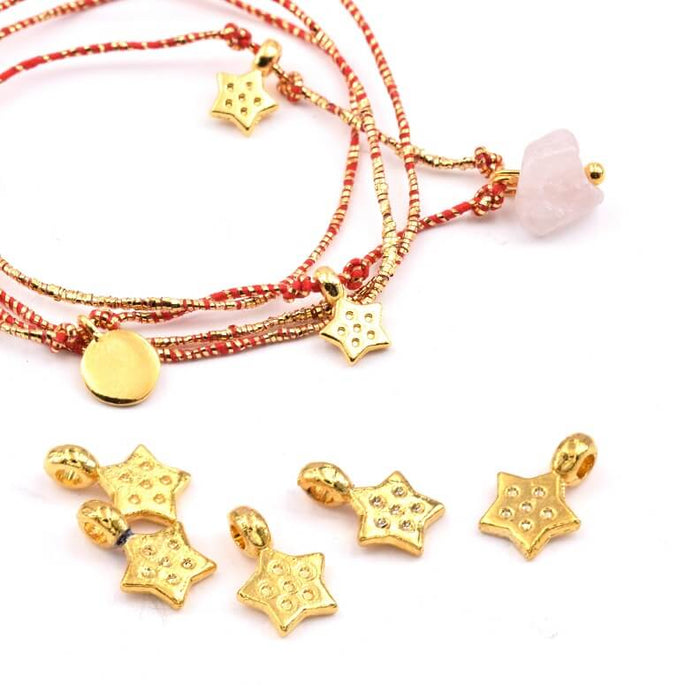 Mini Charms Breloque étoile Laiton Doré Qualité 5mm (5)