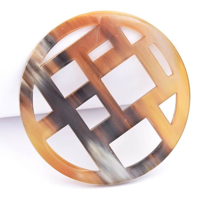 Pendentif Connecteur Rond en Résine Ecaille 7cm (1)
