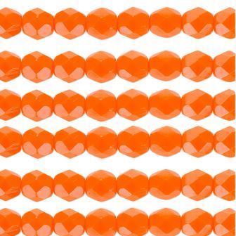 Perles Facettes de Bohème Opaque Orange 4mm (100)