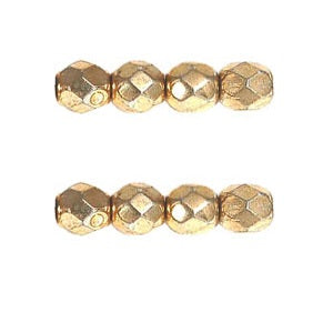 Perles Facettes de Bohème Coated Golden 4mm (50)