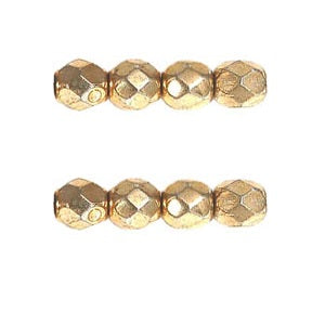 Achat Perles Facettes de Bohème Coated Golden 4mm (50)