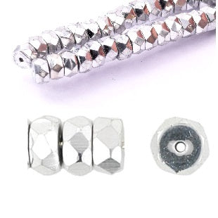 Achat Perle rondelle facette de Bohème Silver 6x3mm - Trou : 1mm (50)