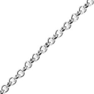 Chaine maille jaseron 2.5mm métal finition argenté (1m)