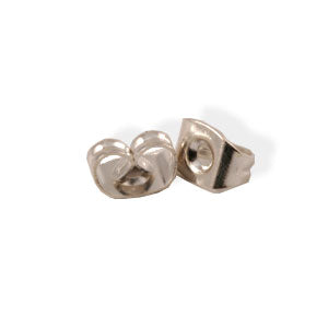 Poussoir pour clou d'oreilles métal couleur rhodium 6mm (10)