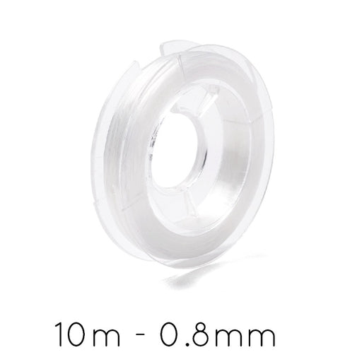 Fil Elastique Stretch Plat Transparent Blanc 0.8mm - Bobine de 10m (1)