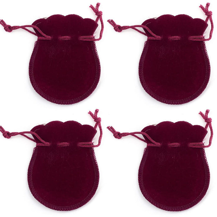 Pochettes Forme Bourse Polyester Bordeaux 9x7mm (4)