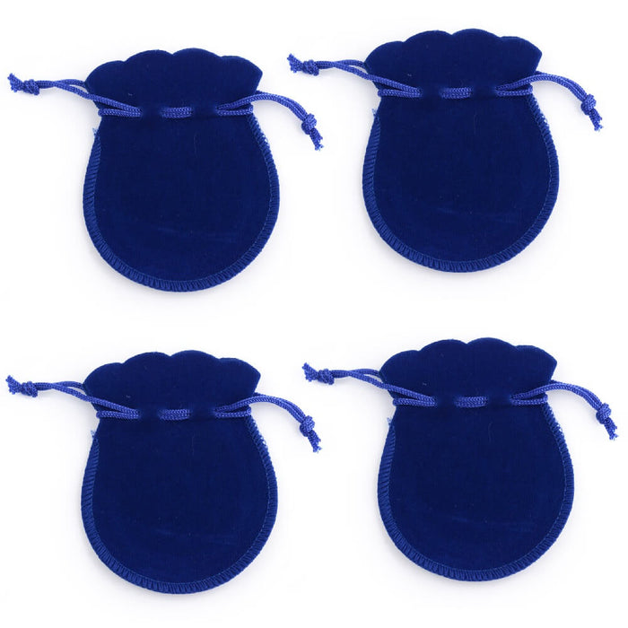 Pochettes Forme Bourse Polyester Bleu 9x7mm (4)