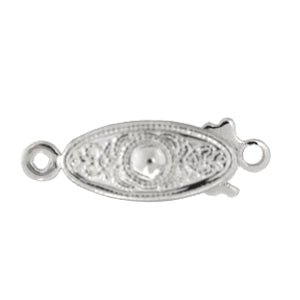 Fermoir ovale classique plaqué argent 19mm (1)