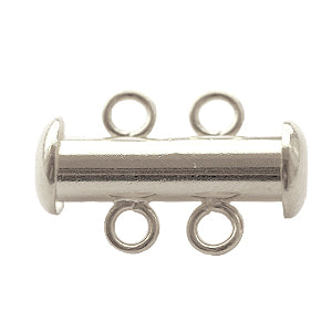 Fermoir coulissant aimanté 2 rangs métal finition plaqué argent 16.5mm (1)