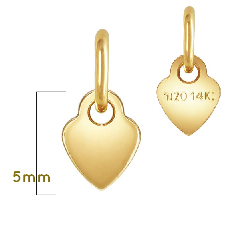 Coeur plat breloque avec anneau Gold filled 5mm (1)