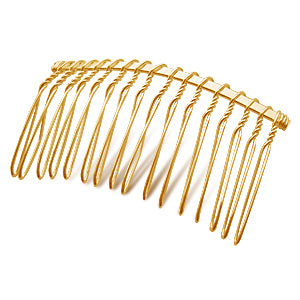 Barrette peigne métal finition doré 65mm (1)