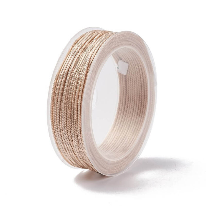 Cordon Nylon Soyeux Tressé Beige 1.5mm - Bobine de 20m (1)