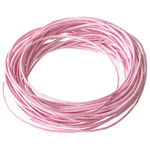 Cordon en coton cire rose clair 1mm, 5m (1)