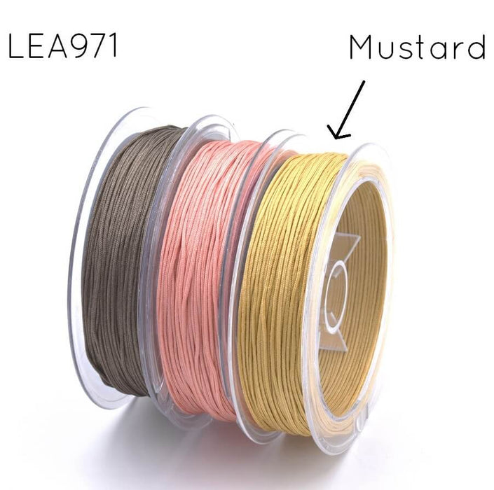 Cordon Tressé Nylon Haute Qualité - 0.8mm - JAUNE MOUTARDE - (25m)